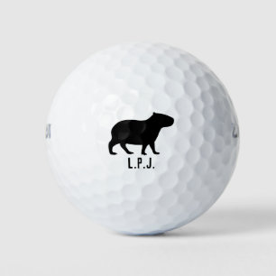 Balles De Golf Nom personnalisé Capybara Silhouette