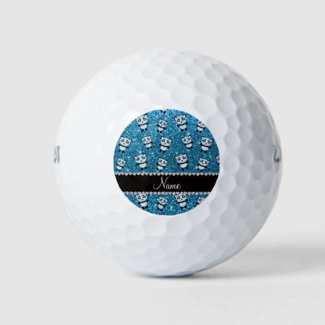 Balles De Golf Nom personnalisé ciel bleu parties scintillant pan (Devant)