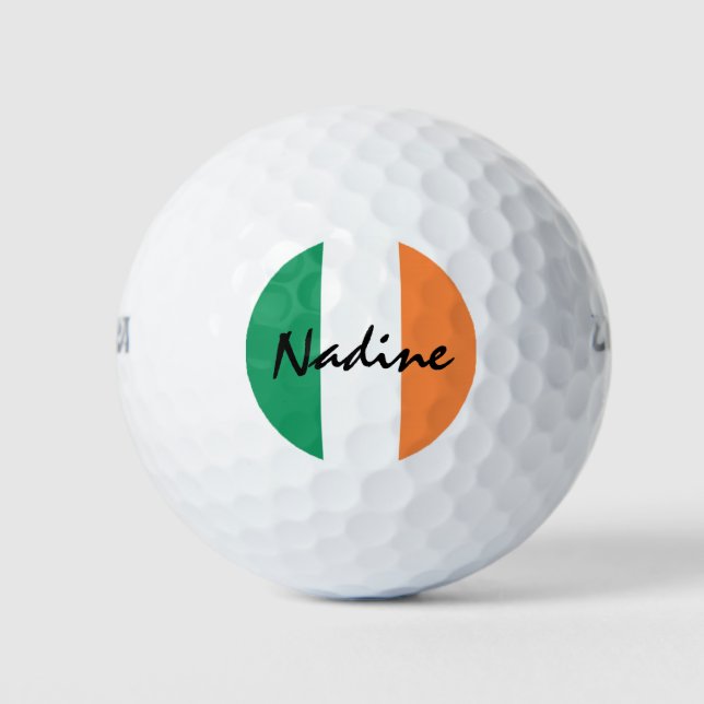 Balles De Golf Nom personnalisé du drapeau irlandais wu gbt (Devant)