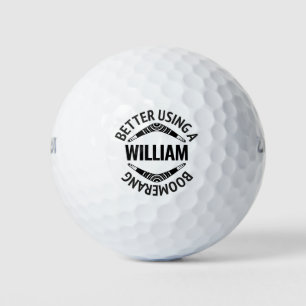 Balles De Golf Nom personnalisé Funny Boomerang Message