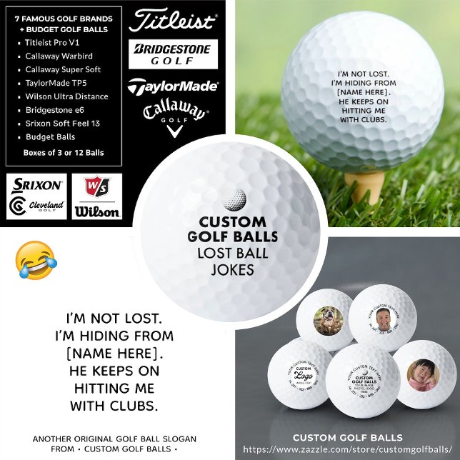 Balles De Golf Nom personnalisé Funny Lost Golf Ball Plaisanterie (Créateur téléchargé)