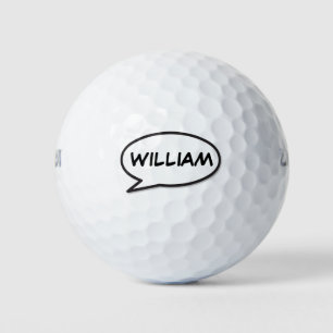 Balles De Golf Nom personnalisé Monogramme - bulle vocale