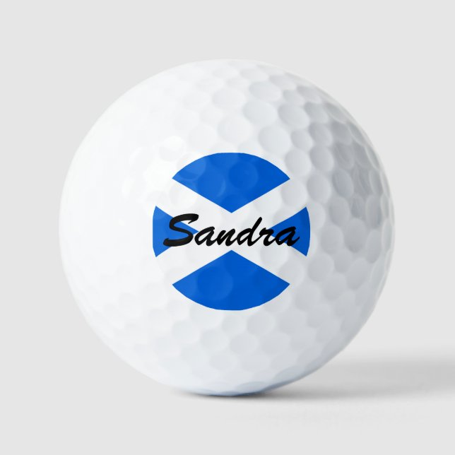 Balles De Golf Nom personnalisé Scottish Flag va gbcnt (Recto)