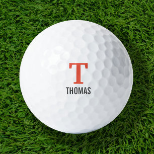 Balles De Golf Nom simple et monogramme initial personnalisé