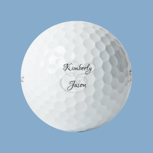 Balles De Golf Noms de son et d'elle, noir et gris