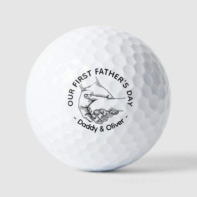 Balles De Golf Notre première Fête des pères ensemble, bébé & pap (Recto)