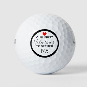 Balles De Golf Notre première journée de Valentines Couples Monog