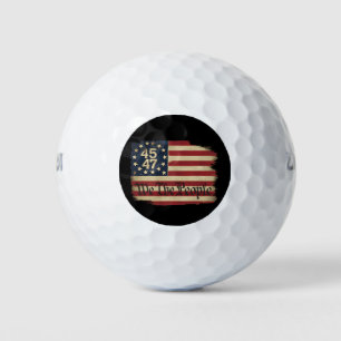 Balles De Golf Nous Le Peuple Trump 45 47 Déchiré Drapeau Vintage
