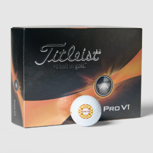 Balles De Golf Nouveau-Mexique Zia Jaune Rouge Blanc Carrés