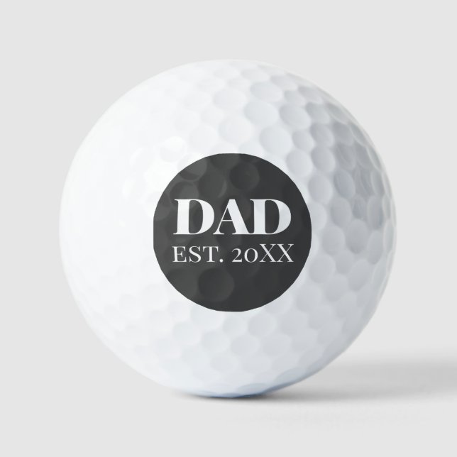 Balles De Golf Nouveau père | Cadeau pour papa Golfer | Gray (Recto)
