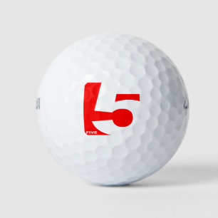 BALLES DE GOLF NUMÉRO MODERNE, COULEUR ROUGE
