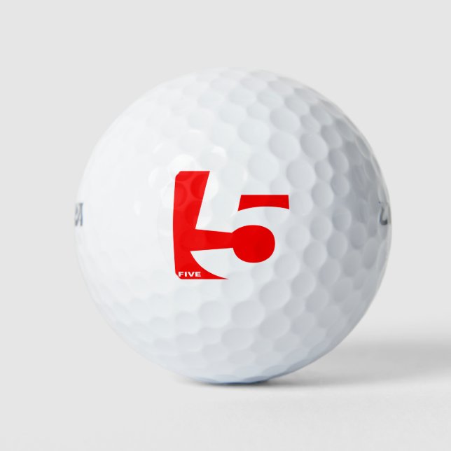 BALLES DE GOLF NUMÉRO MODERNE, COULEUR ROUGE (Devant)