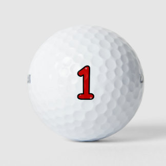 Balles De Golf Numéros 1, un, 1 an, numéro 1, numéro un
