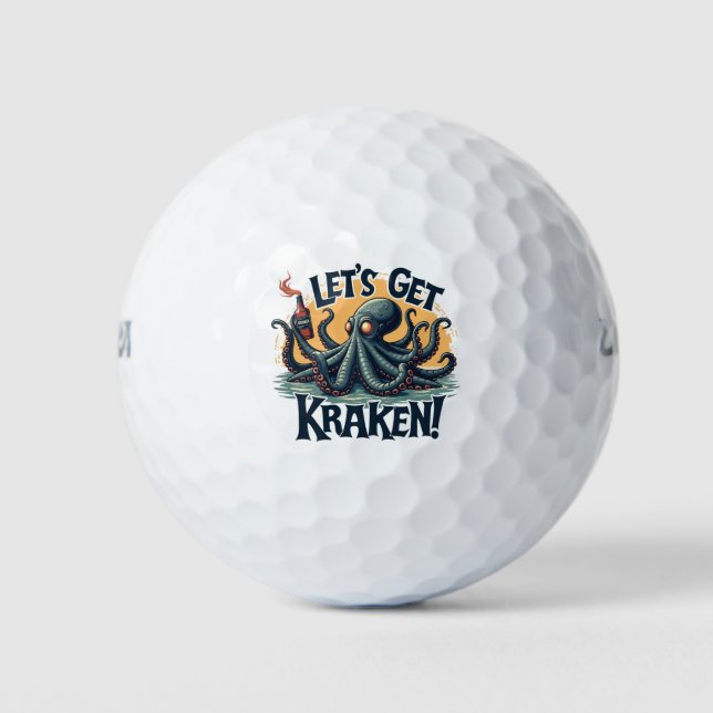 Balles De Golf Obtenons Kraken Funny Rum Boire du poulpe (Devant)