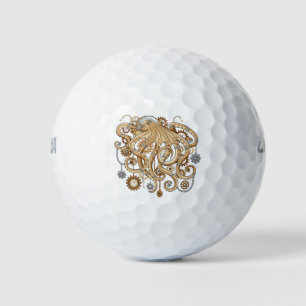 Balles De Golf Octopus Steampunk Surreal Retro Style Machine