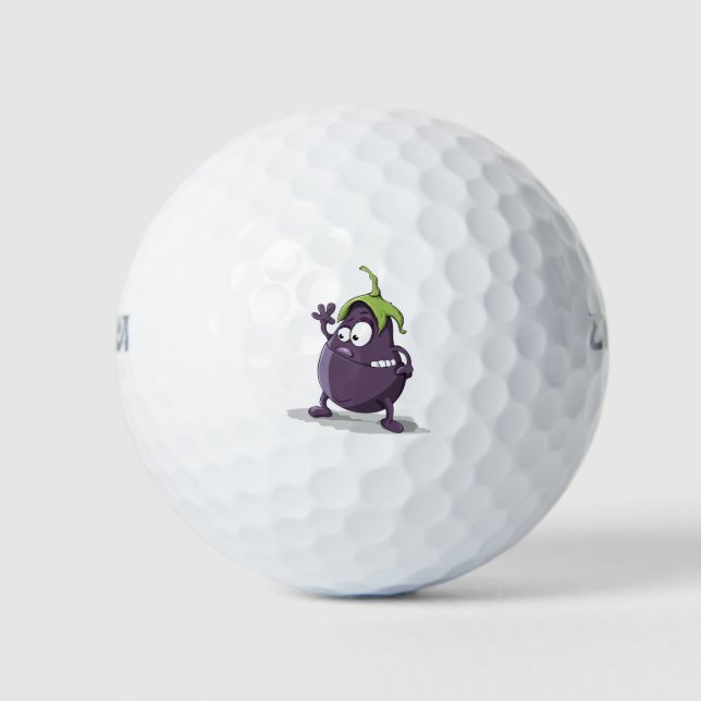 Balles De Golf Oeil végétal pourpre d'aubergine (Devant)