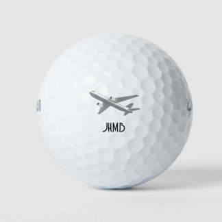 Balles De Golf Œuvre d'art de monogramme de pilote d'avion commer