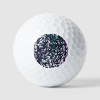 Balles De Golf Œuvres d'art en marbre violet, vert, rose