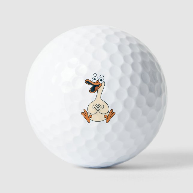 Balles De Golf Oie sotte, Quirky, Drôle, Oie caricaturale (Recto)
