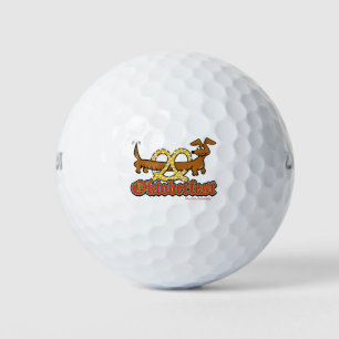 Balles De Golf Oktoberfest-Cartoon-Pretzel-Doxie