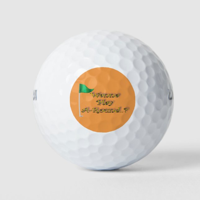 Balles De Golf Orange Golf Jouer Un Humour Rond Drôle (Devant)