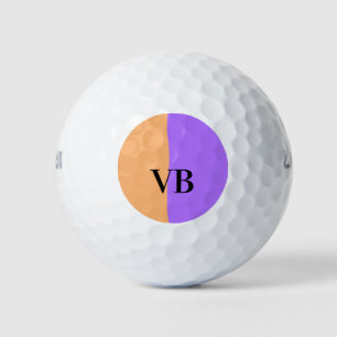 Balles De Golf Orange violet solide ajouter nom lettre monogramme