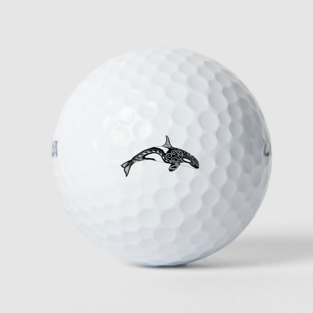 Balles De Golf Orca - Main tirée - Noir et blanc (Devant)