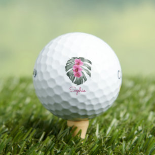 Balles De Golf Orchidées roses chaudes Flore tropicale avec votre