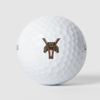 Balles De Golf Ours féroce graphique déchirure fermeture éclair