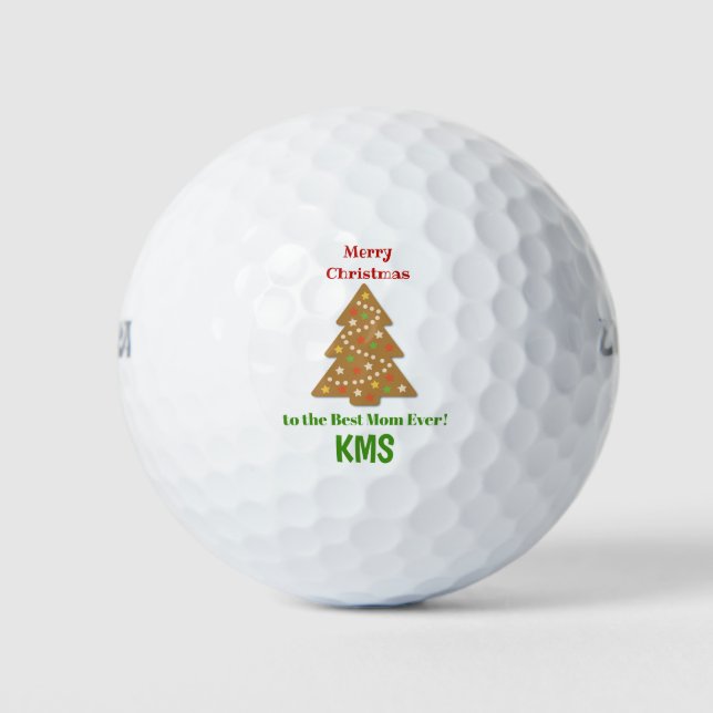 Balles De Golf Pain d'épices de Noël Arbre Personnalisé Monogramm (Devant)
