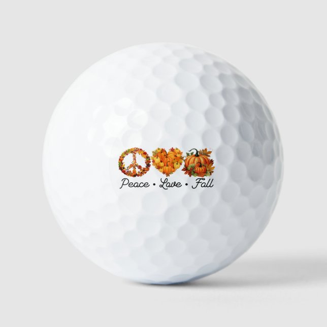 Balles De Golf Paix, amour, automne - Citrouilles (Recto)