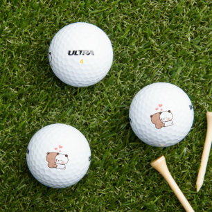 Balles De Golf Panda ours couple, Cute bubu et dudu câlins amour