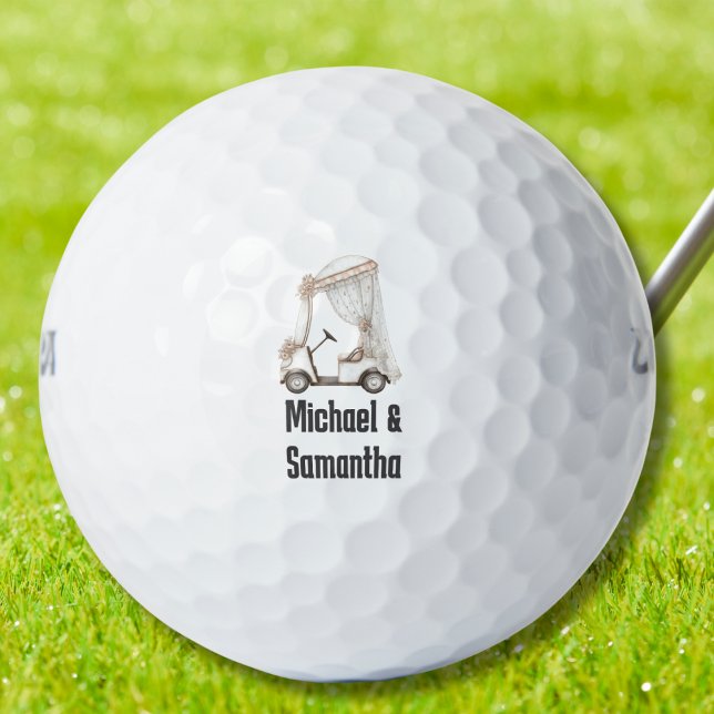 Balles De Golf Panier de golf de mariage Joli monogramme des mari (Créateur téléchargé)