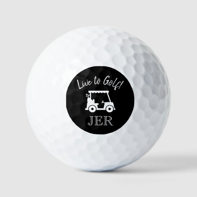 Balles De Golf Panier de golf Live to Golf Monogrammed Initiales  (Recto)