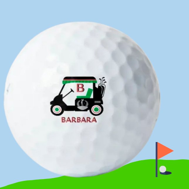 Balles De Golf Panier de golf sur mesure élégant Nom du monogramm (Créateur téléchargé)