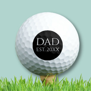 Balles De Golf Papa A Établi Simple Black