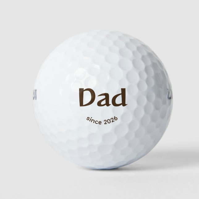 Balles De Golf Papa depuis Année Facile Brun Heureux (Devant)