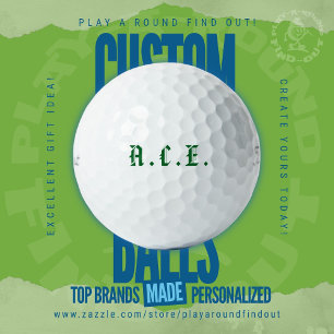 Balles De Golf Papa Golf Ambiancé Initiales Typographie Old Engli