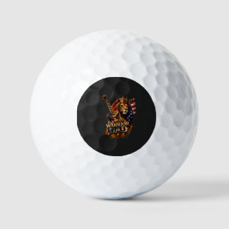 Balles De Golf Papa guerrier Lion Drapeau américain Guitare 