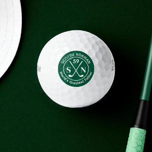 Balles De Golf Papa 'Le plus grand père du monde' vert