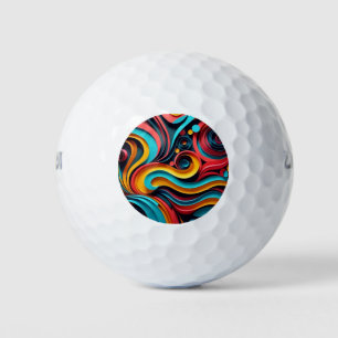 Balles De Golf Papercut Vagues colorées