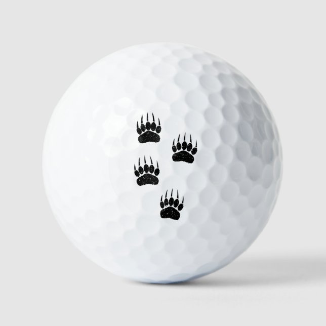Balles De Golf Papier vieil imprimé noir Pointes d'ours (Recto)