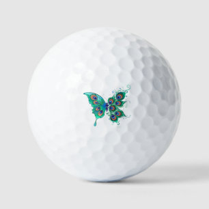 Balles De Golf Papillon aux plumes de paon vert