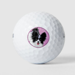 Balles De Golf Papillon (blanc et noir) Peinture - Chien Art