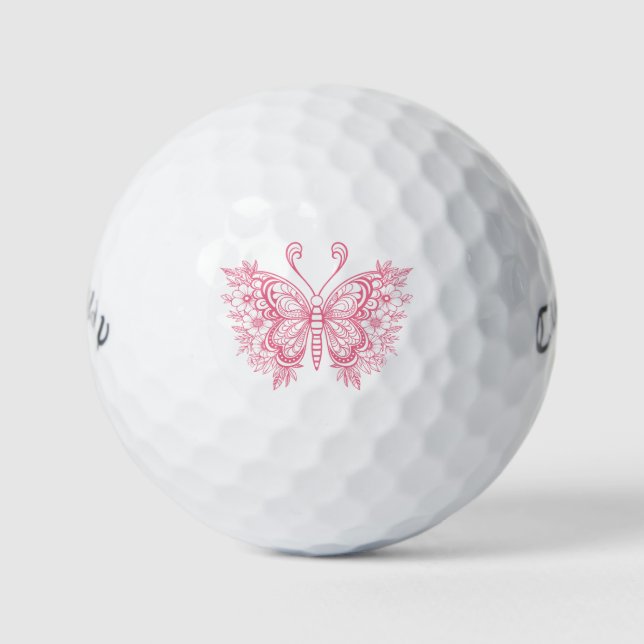 Balles De Golf Papillon rose (Devant)