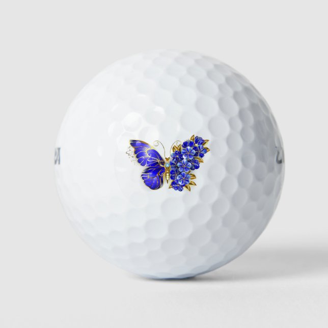 Balles De Golf Papillon saphir à fleurs (Devant)