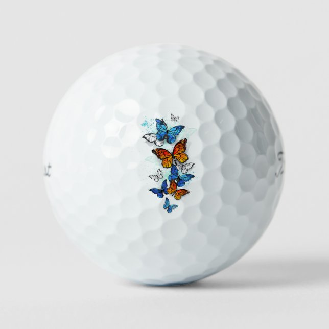 Balles De Golf Papillons volants Morpho et Monarch (Recto)
