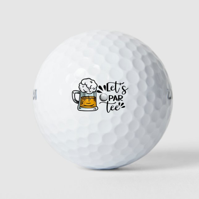 Balles De Golf Par Tee avec un verre de bière (Devant)