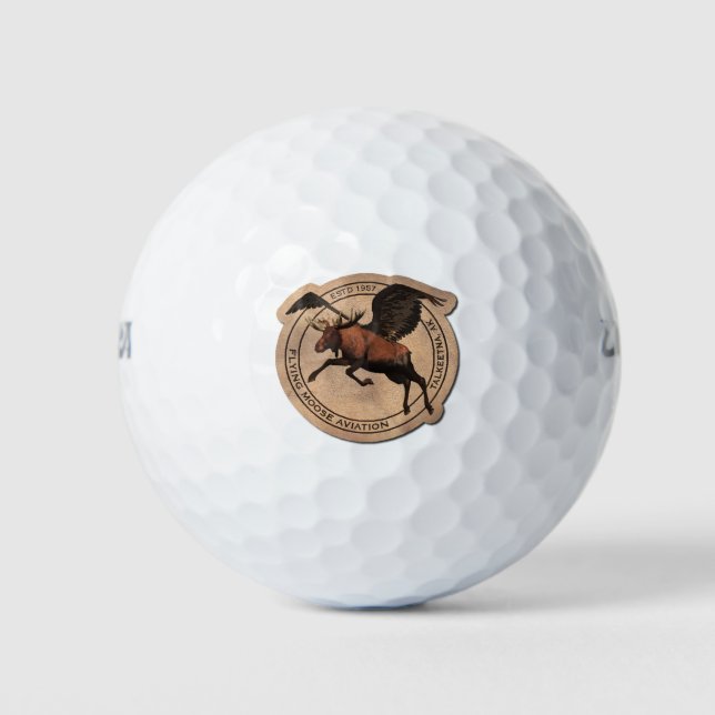 Balles De Golf Patch Flying Moose Aviation (Devant)
