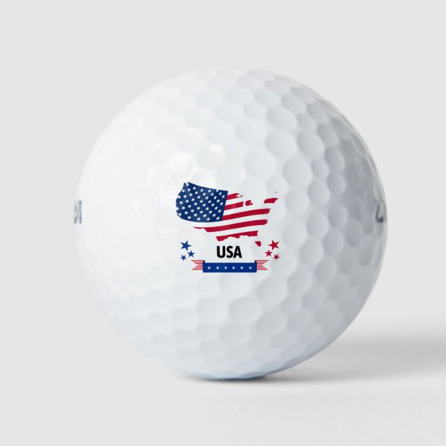 Balles De Golf Patriotic Golf Balls American flag (Devant)